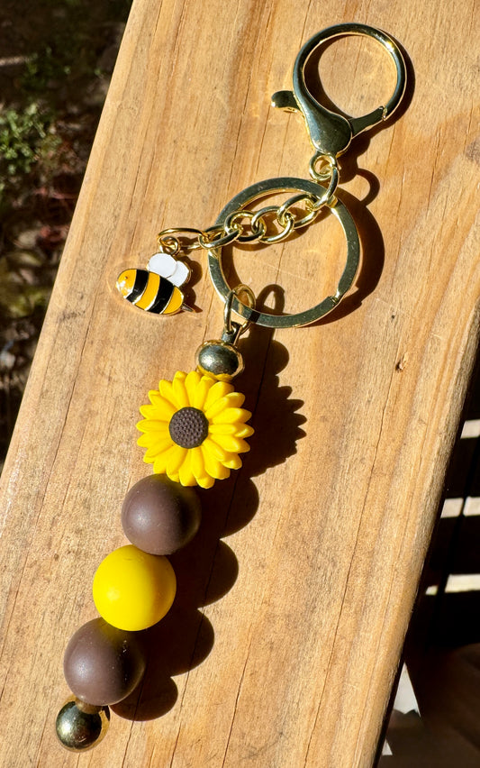 Gold Beaded Keychains