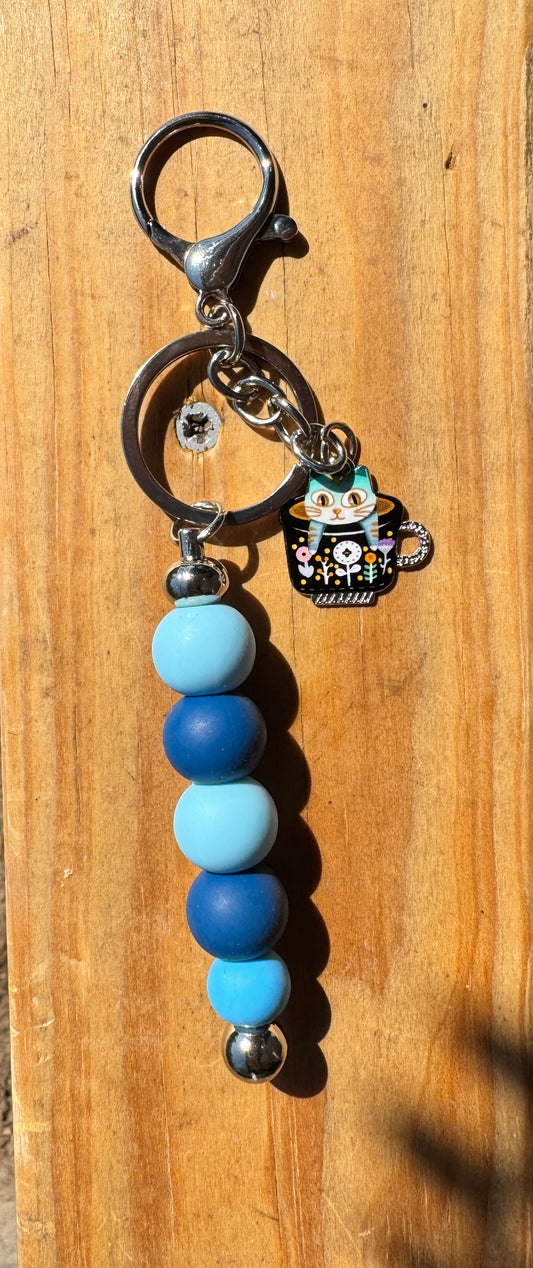 Silver Beaded keychains