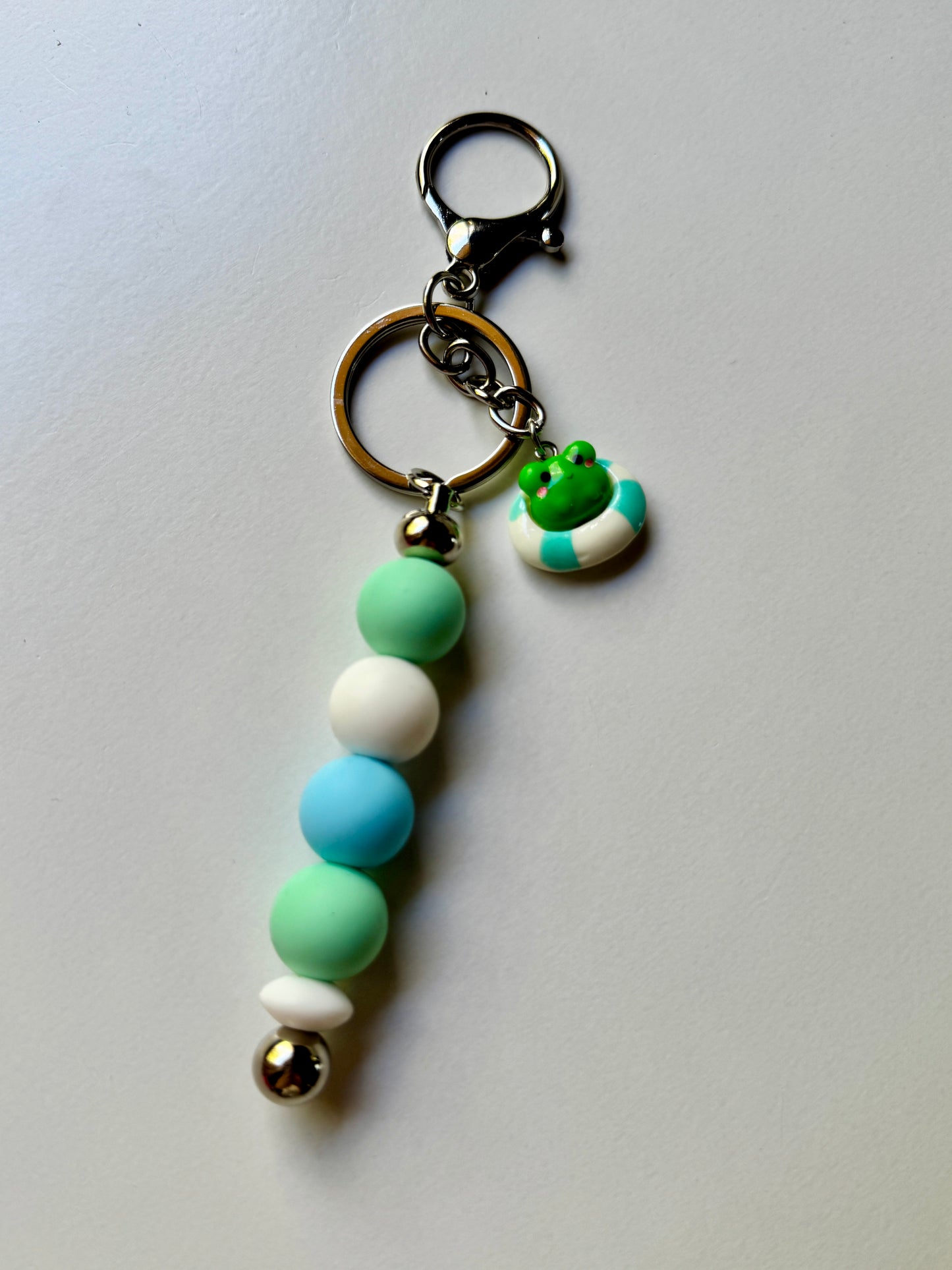 Silver Beaded Keychains