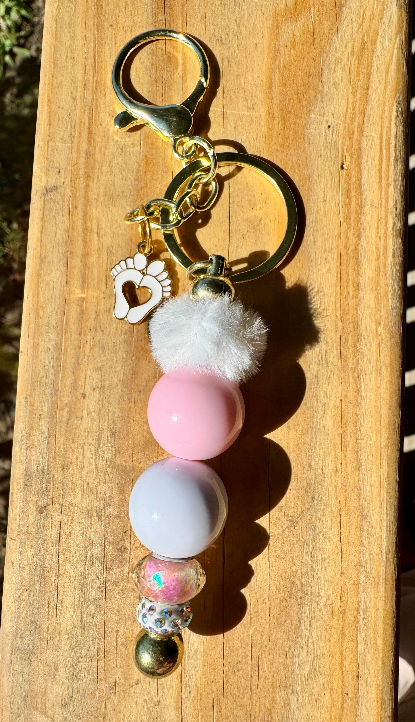 Gold Beaded Keychains