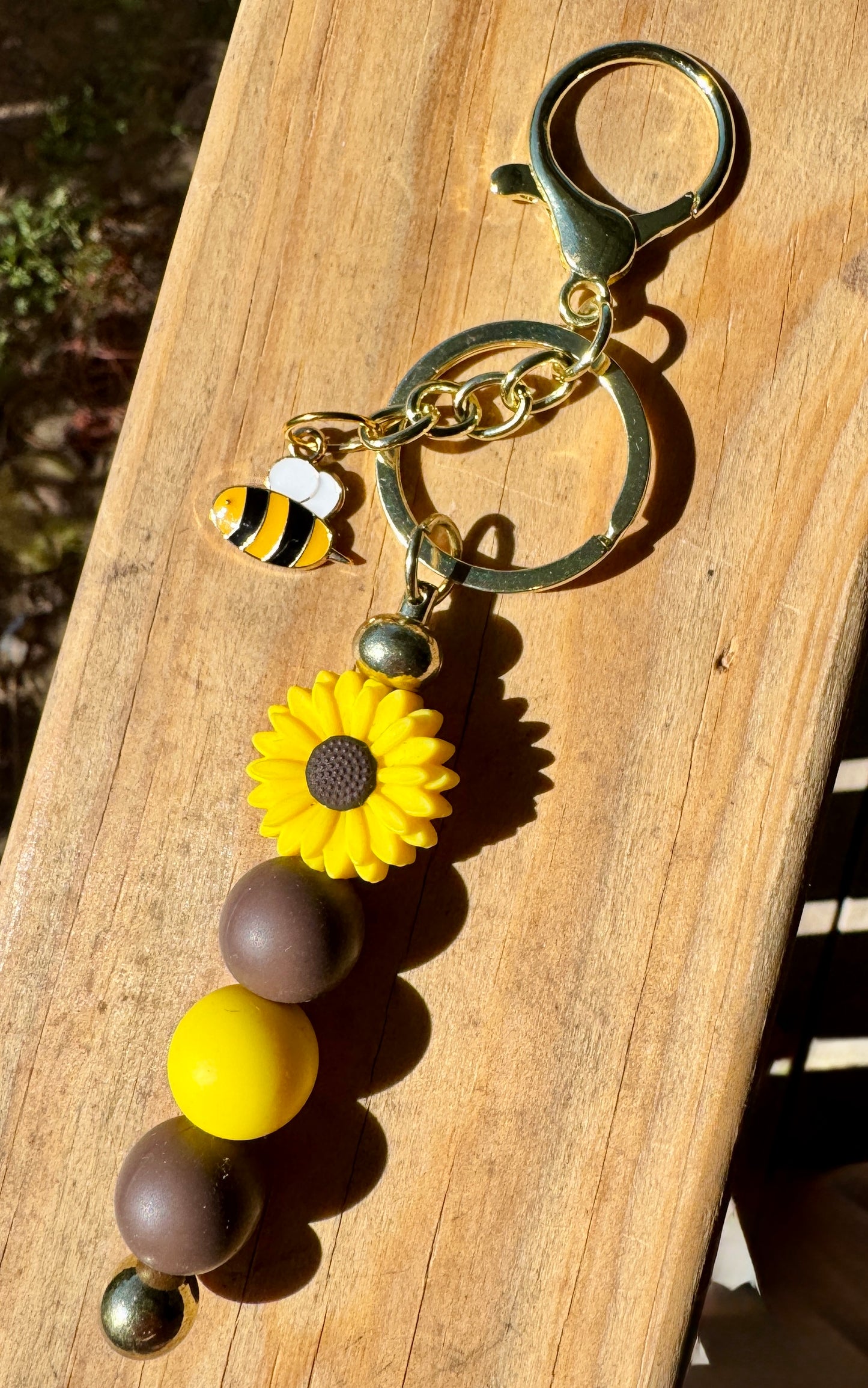 Gold Beaded Keychains