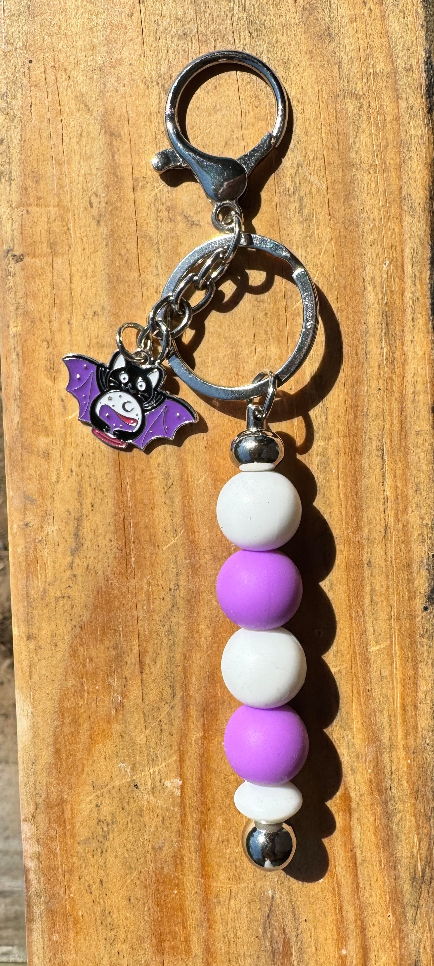 Silver Beaded keychains