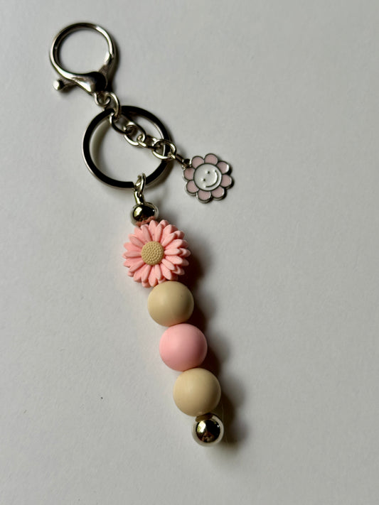 Silver Beaded Keychains