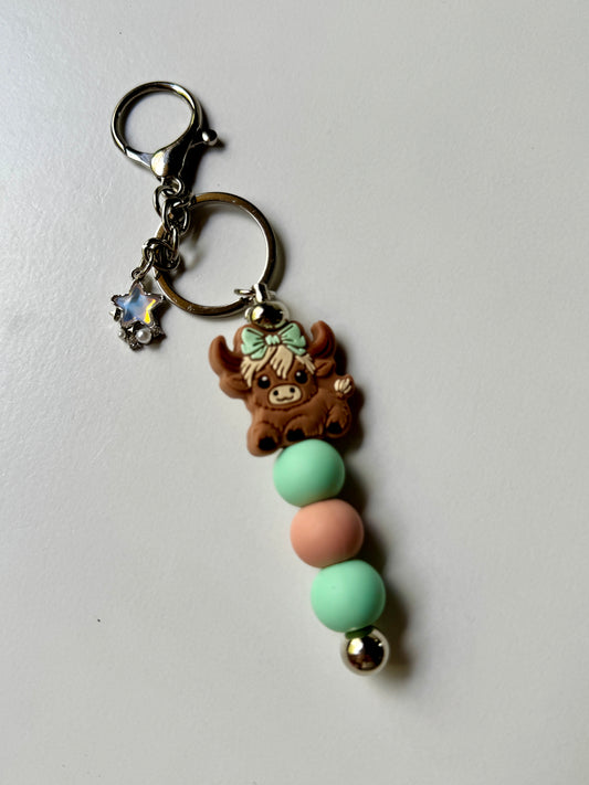 Silver Beaded Keychains