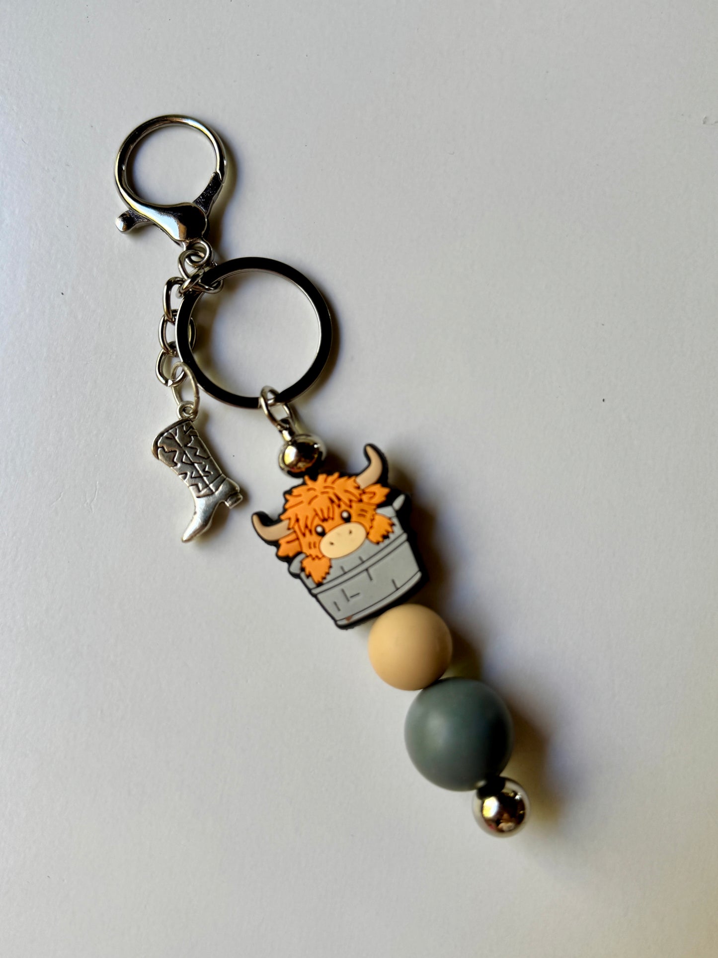 Silver Beaded Keychains