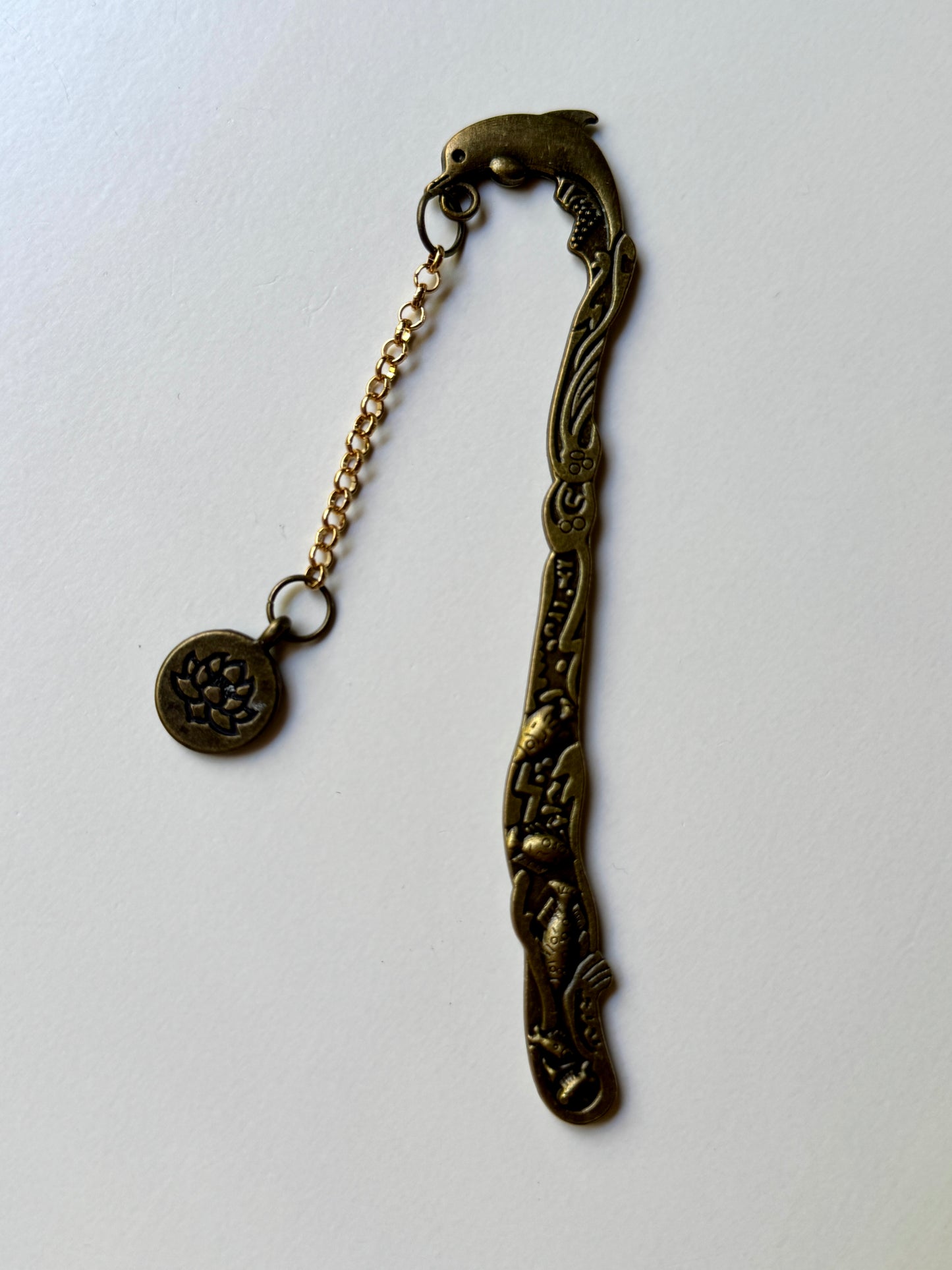 Bookmarks with chain and charm